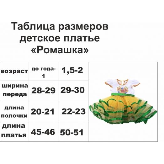 ДПРМ-04 Детское пошитое платье Ромашка для вышивки. ТМ Красуня