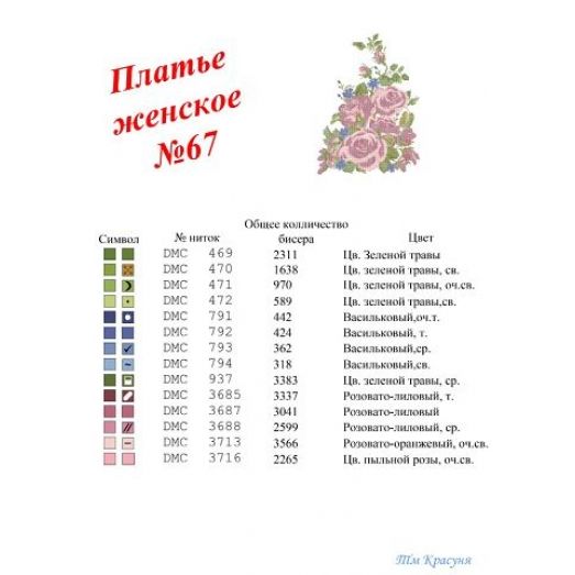 ПЖ-067 Заготовка платья для вышивки ТМ Красуня