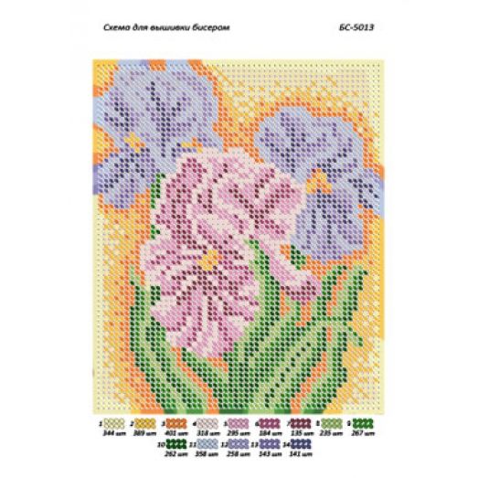 БС-5013 Цветы. Схема для вышивки бисером ТМ Сяйво